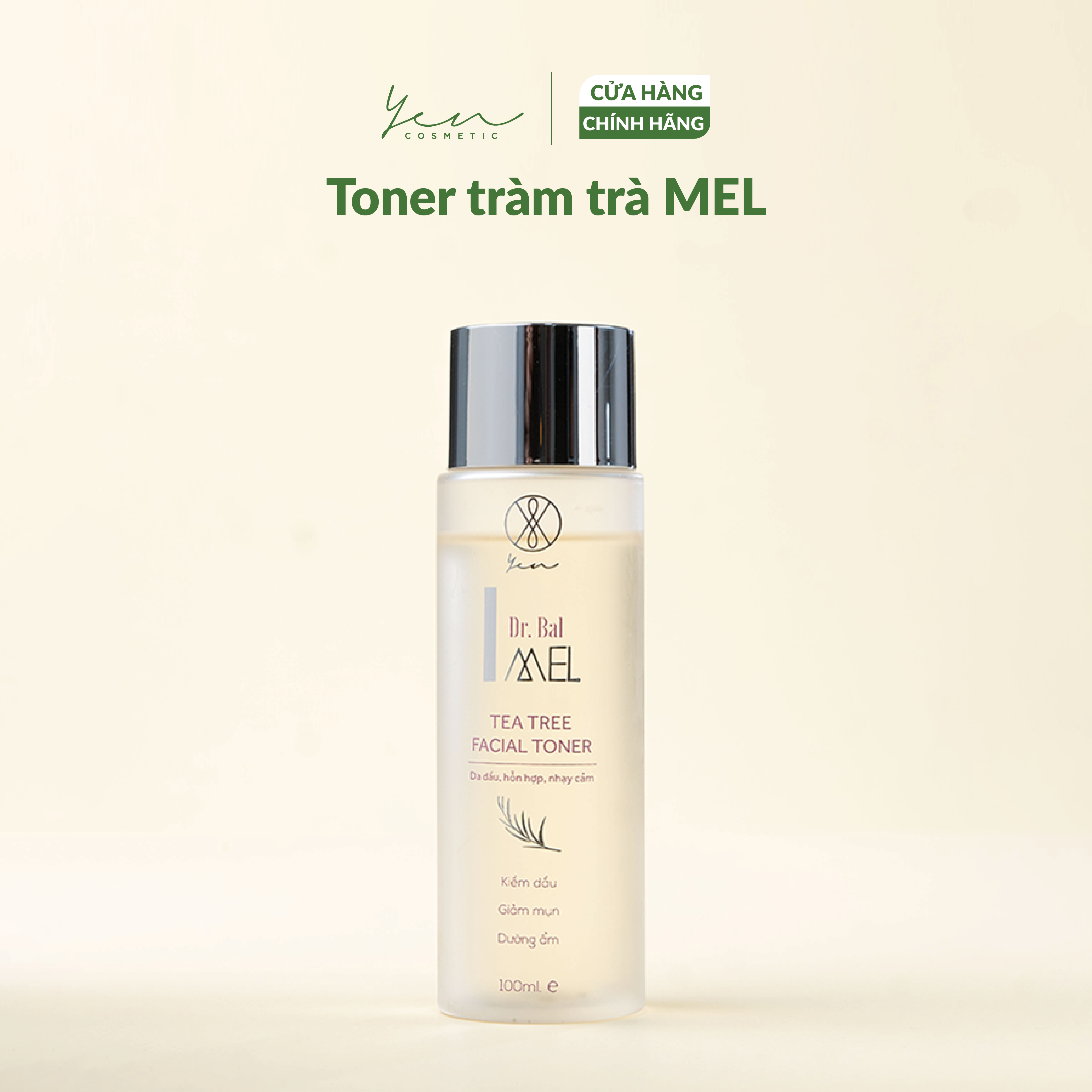 Toner tràm trà mel nước cân bằng cấp ẩm cho da dầu mụn 100ml - yến yến cosmetic
