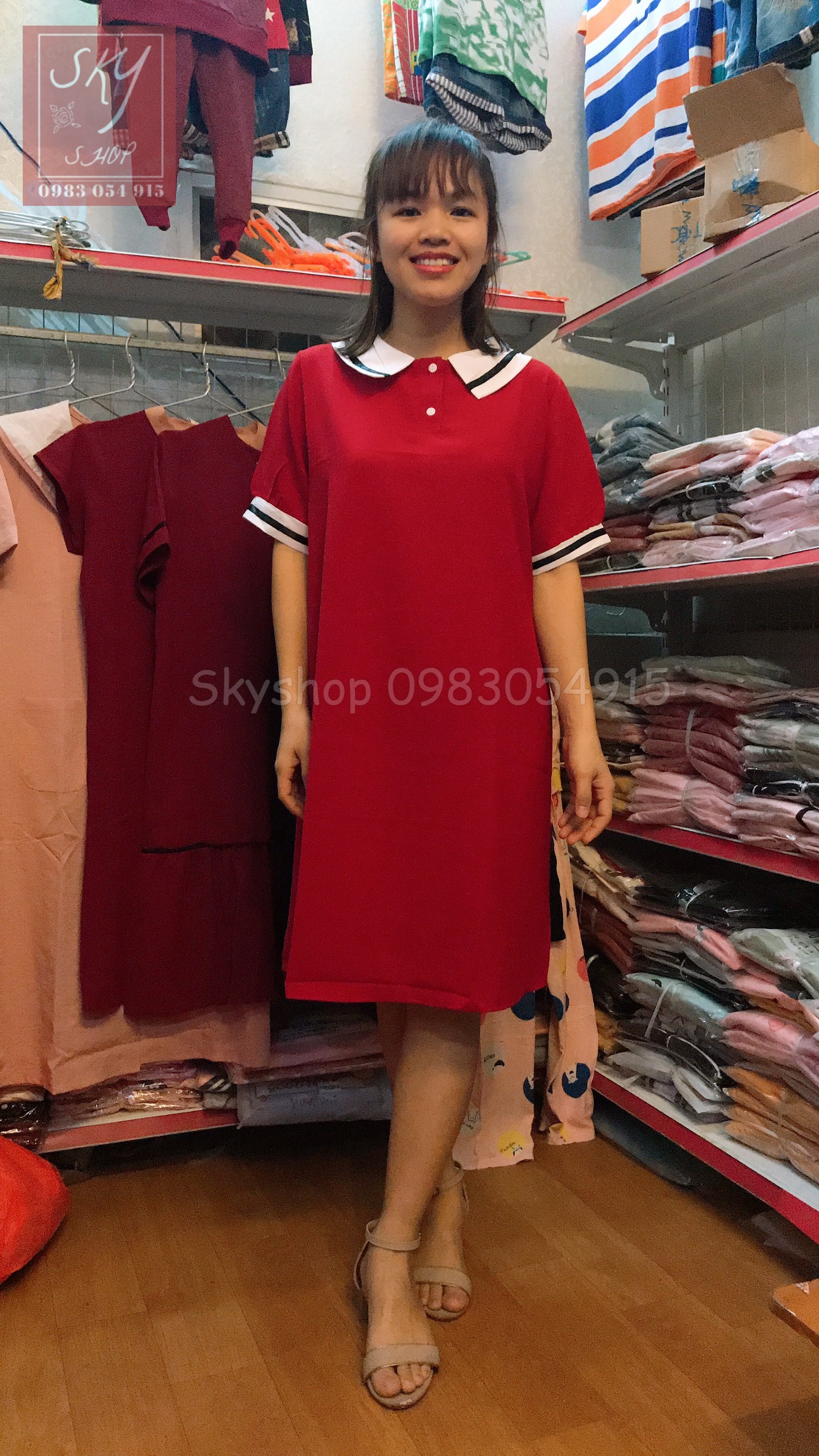 Đầm bầu, Váy bầu công sở dáng suông đơn giản dễ mặc hàng Việt Nam [FREE SIZE   65kg]