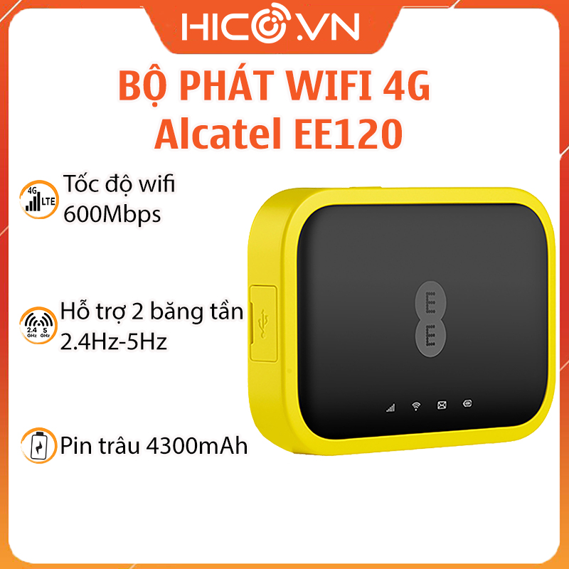 Bộ Phát Wifi 4G Alcatel EE120 Tốc Độ Cao 600Mbps Pin dung lượng lớn