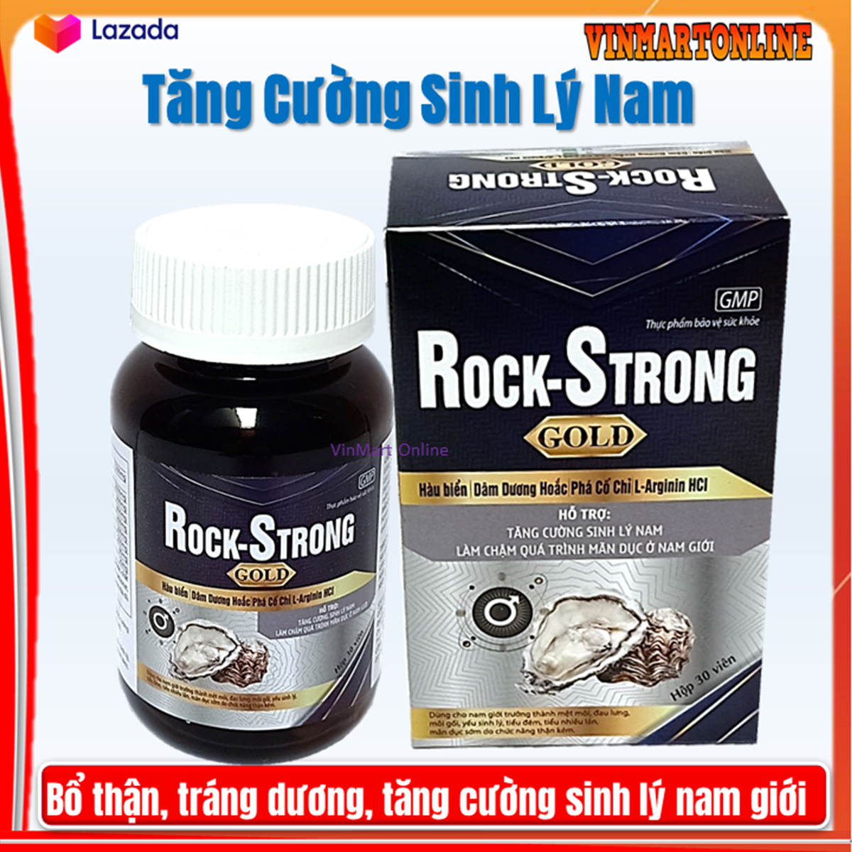 [Chính hãng] Hàu Biển Rock Strong Gold - Bổ thận tráng dương , tăng cường sinh lý- Hộp 30 Viên