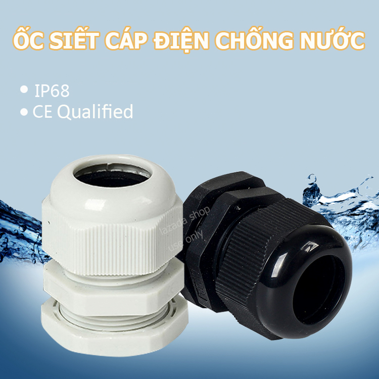 Ốc Siết Cáp PG7 siết cáp dây điện chống nước bảo vệ dây điện Màu đen