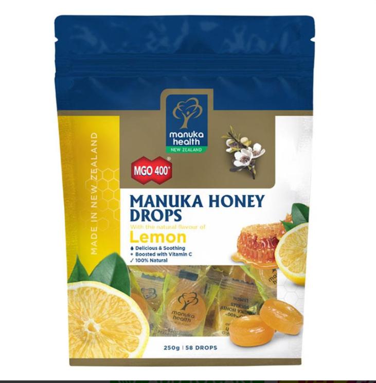 Manuka Health Manuka Honey Drops Lemon Pouch 55 Lozenges 250g