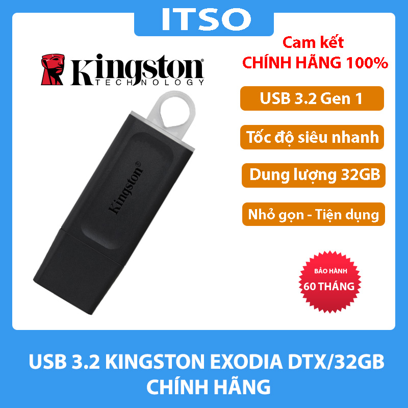 Usb kingston 32gb datatraveler exodia chính hãng - bh 5 năm