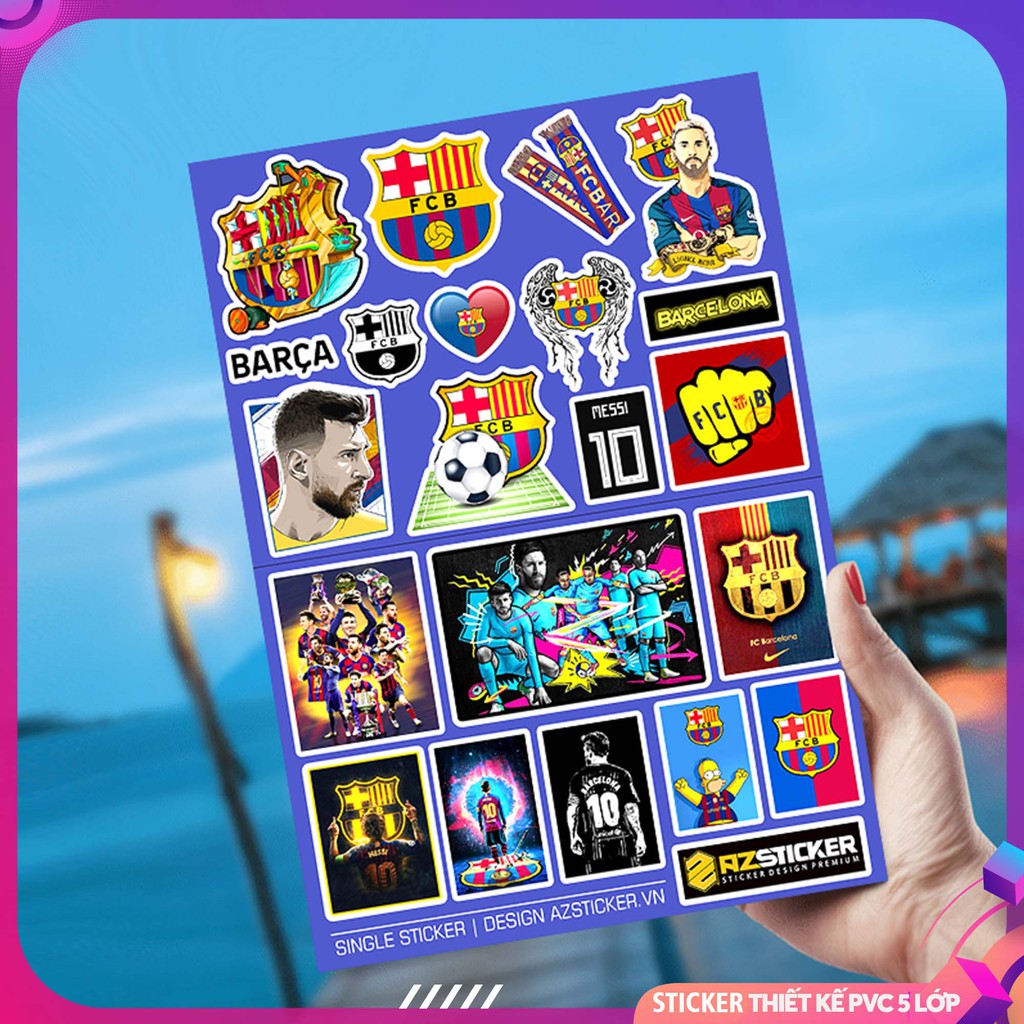 Hình Dán FC Barcelona | Dán Nón Bảo Hiêm, Điện Thoại, Laptop, Bình Nước...PVC Chống Nước, ....