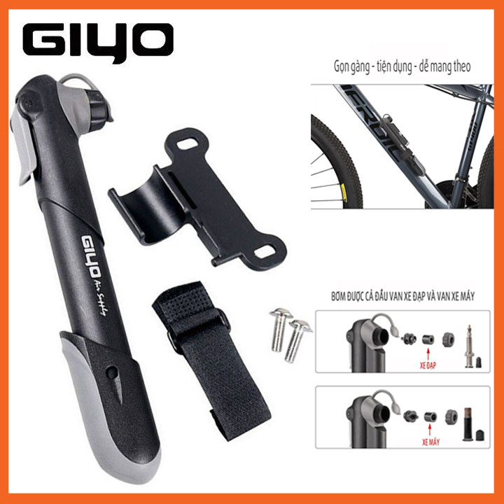 Bơm xe đạp mini bơm tay Giyo 04S
