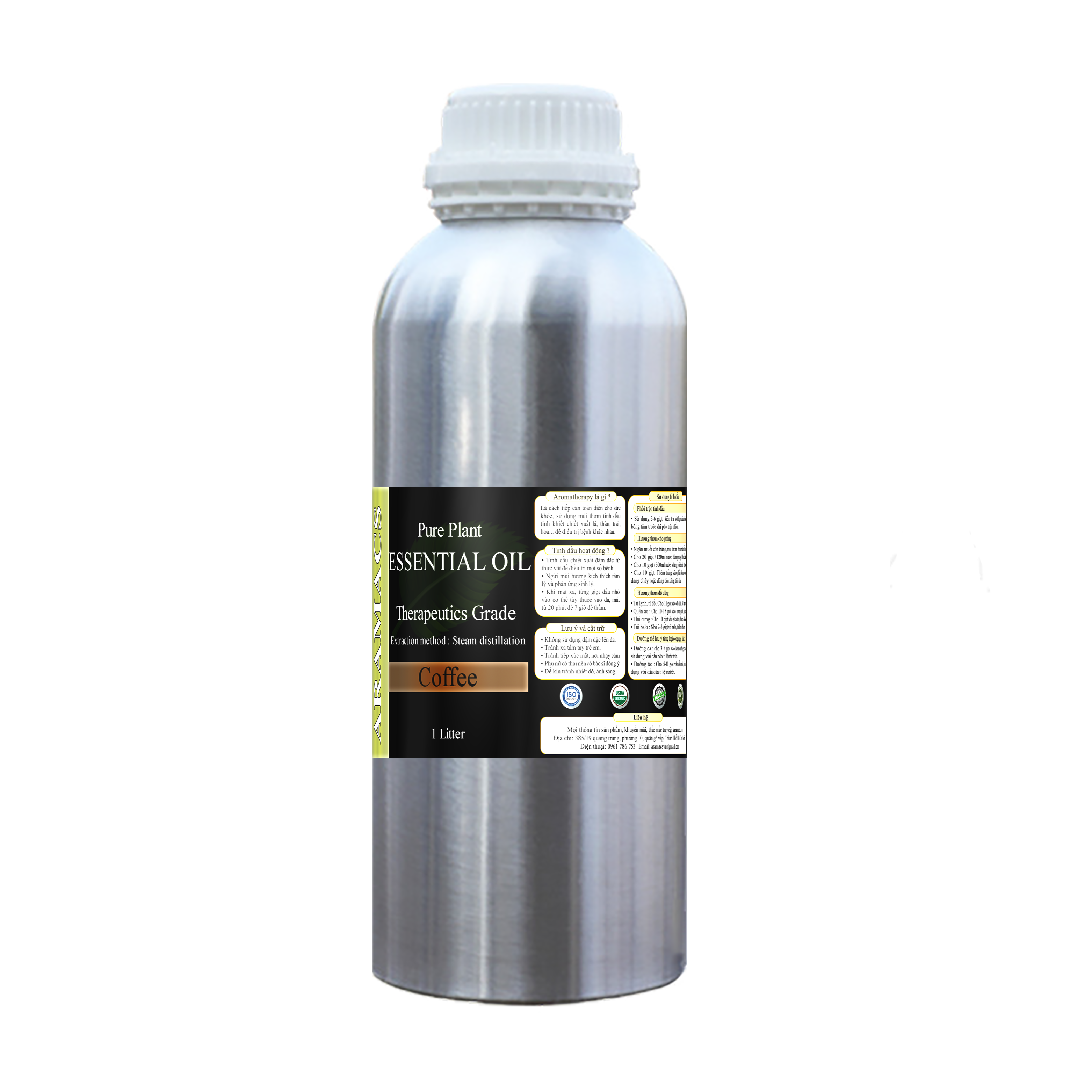 Aramacs coffee essential oil 1000ml pure nature with verification quality