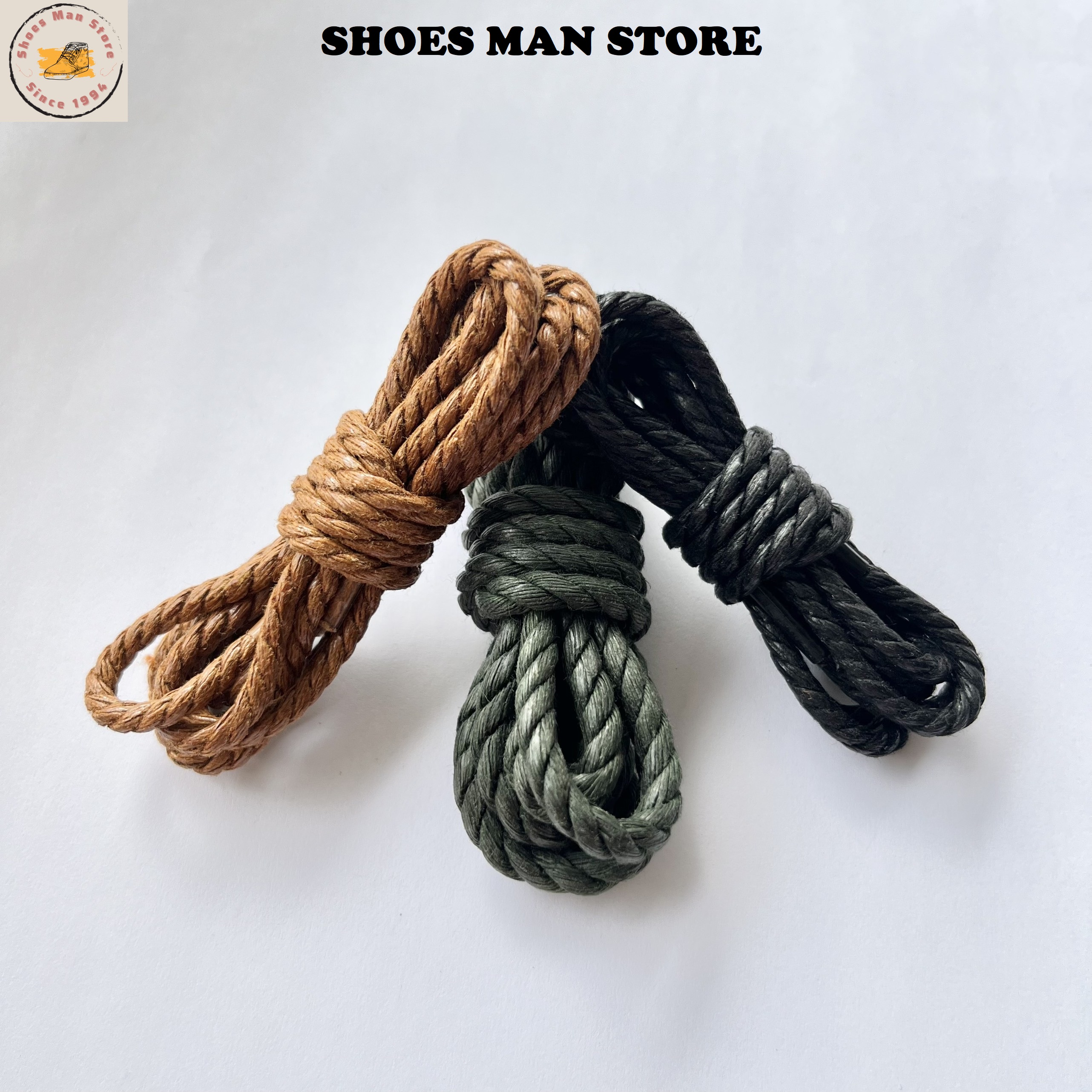 Dây giày vuốt sáp cho giày da, giày tây, giày boots, dây giày sáp tròn xoắn, 3.0-4.0mm dây giày chất lượng cao