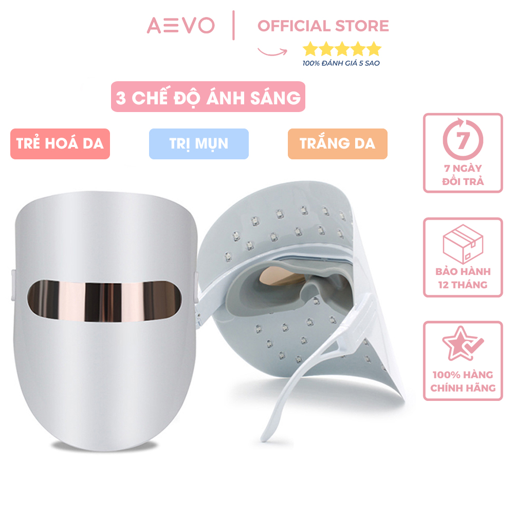 Mặt nạ ánh sáng sinh học AEVO Mask Therapy giúp trẻ hoá làn dao kháng khuẩn giảm mụn và giúp trẻ hoá làn da, mặt nạ đèn led, mặt nạ ánh sáng, mặt nạ led, led mask