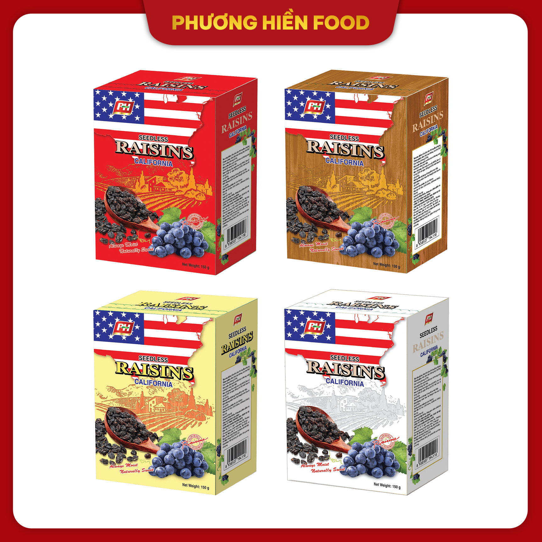 Nho khô đen nhập khẩu Mỹ raisins 150g