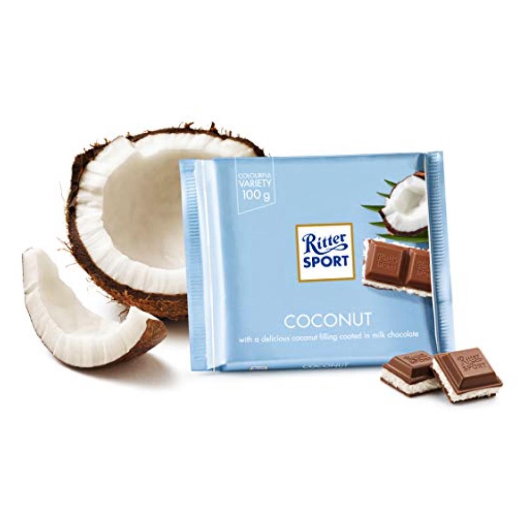 Socola Sữa Nhân Dừa, Coconut, with Tropical Coconut Flakes in a Coconut & Milk Filling, 3.5 oz (100g)