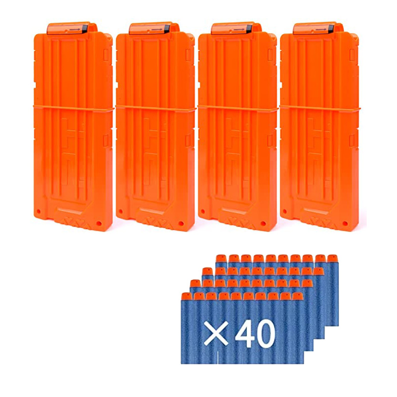 4 gói 12-phi tiêu nhanh chóng tải lại Clip với 40pcs phi tiêu nạp đạn mềm cho Súng đồ chơi N-Strike Elite Series (Màu Cam)