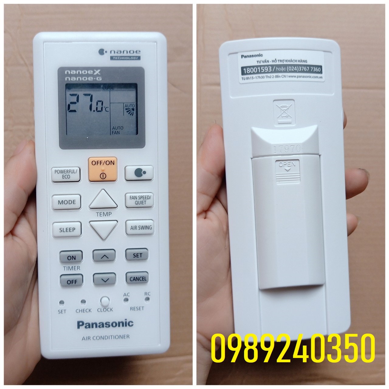 Remote điều khiển điều hòa máy lạnh panasonic nanoe chính hãng