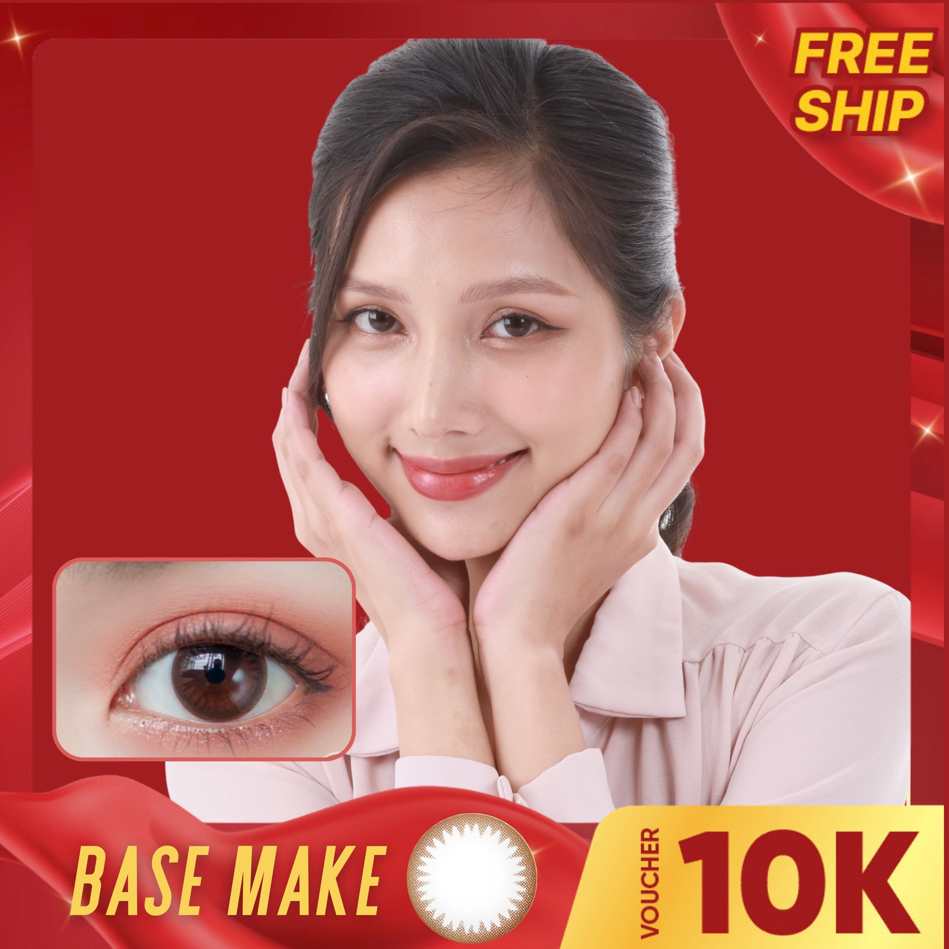 Kính áp tròng SEED 1 ngày màu Base Make 14.0mm, lens SEED Eye coffret 1day UV-Lens Optic