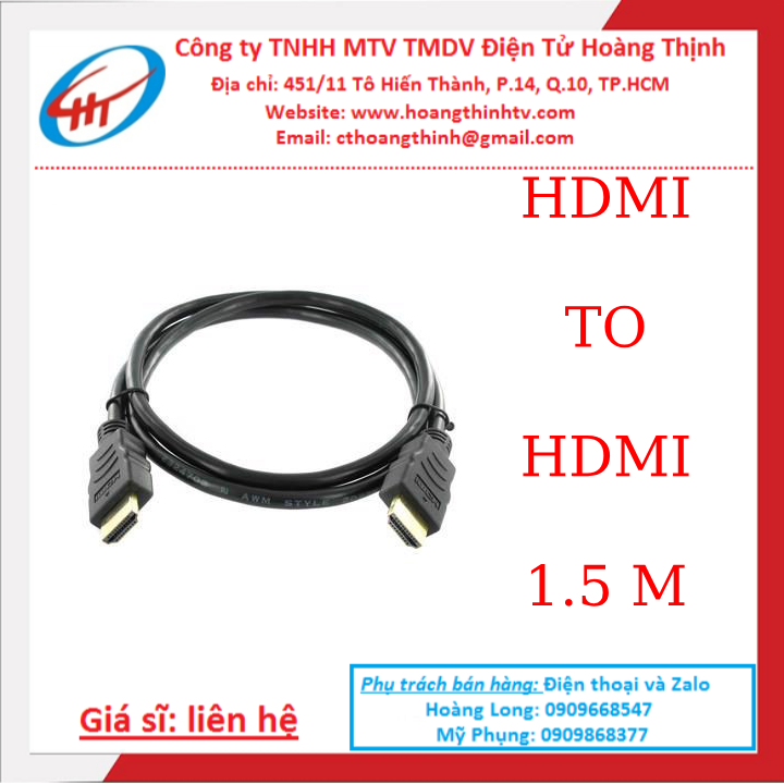 Dây cáp hdmi to hdmi 1.5m zin theo may