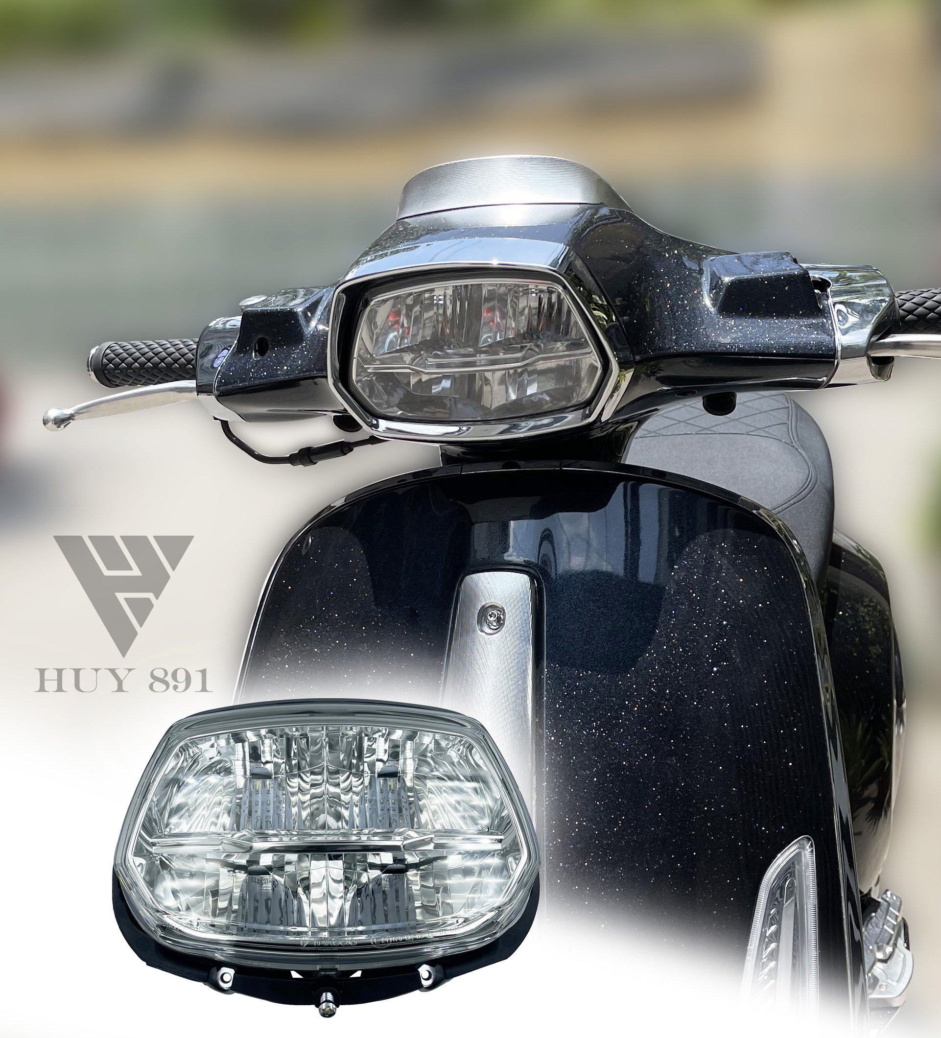 Đèn pha led 2 tầng dành cho Vespa Sprint