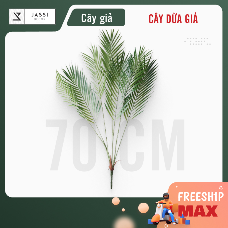 [HCM]Cành cây dừa giả bằng nhựa, cây dừa phụ kiện chụp ảnh, trang trí nhà cửa 70cm - NC59 - Jassi Decor