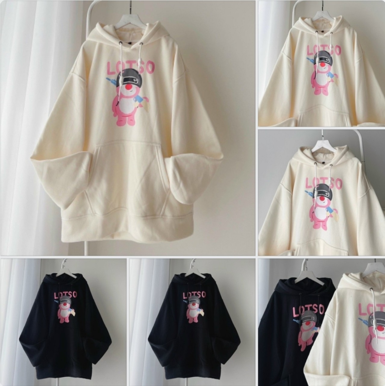 Áo khoác Hoodie & Sweater Nam Nữ logo gấu Lotsos vác sung cực ngầu cực cute MChoodie744