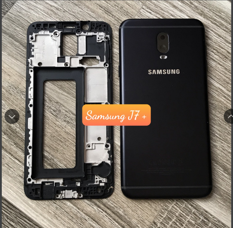 Bộ vỏ + sườn zin mới samsung j7+ / j7 plus / c8