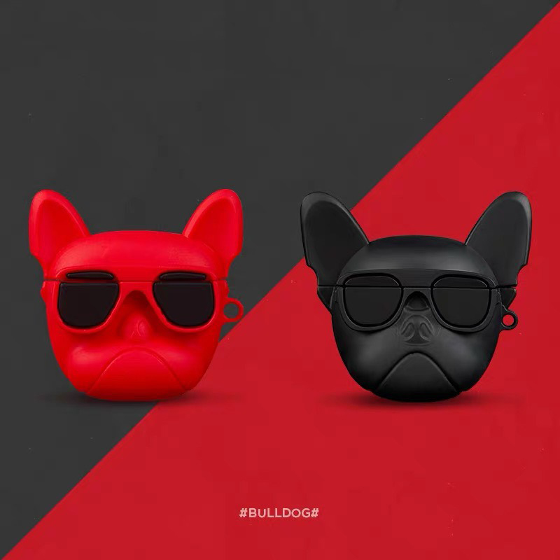 Case airpod 1/2 Chó Bull đỏ đen - vỏ bảo vệ hộp đựng airpods 1/2 1071CABD