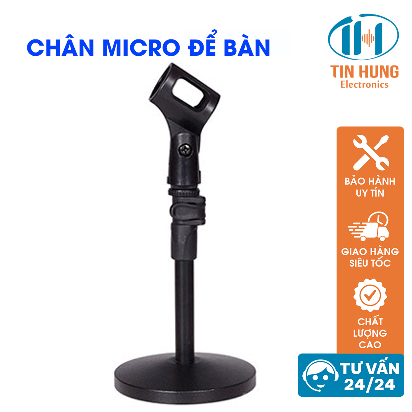 Chân đỡ micro để bàn cao cấp thân kim loại chắc chắn TS-04, kẹp mic dùng cho các cuộc họp, bài giảng - ORIS Professional