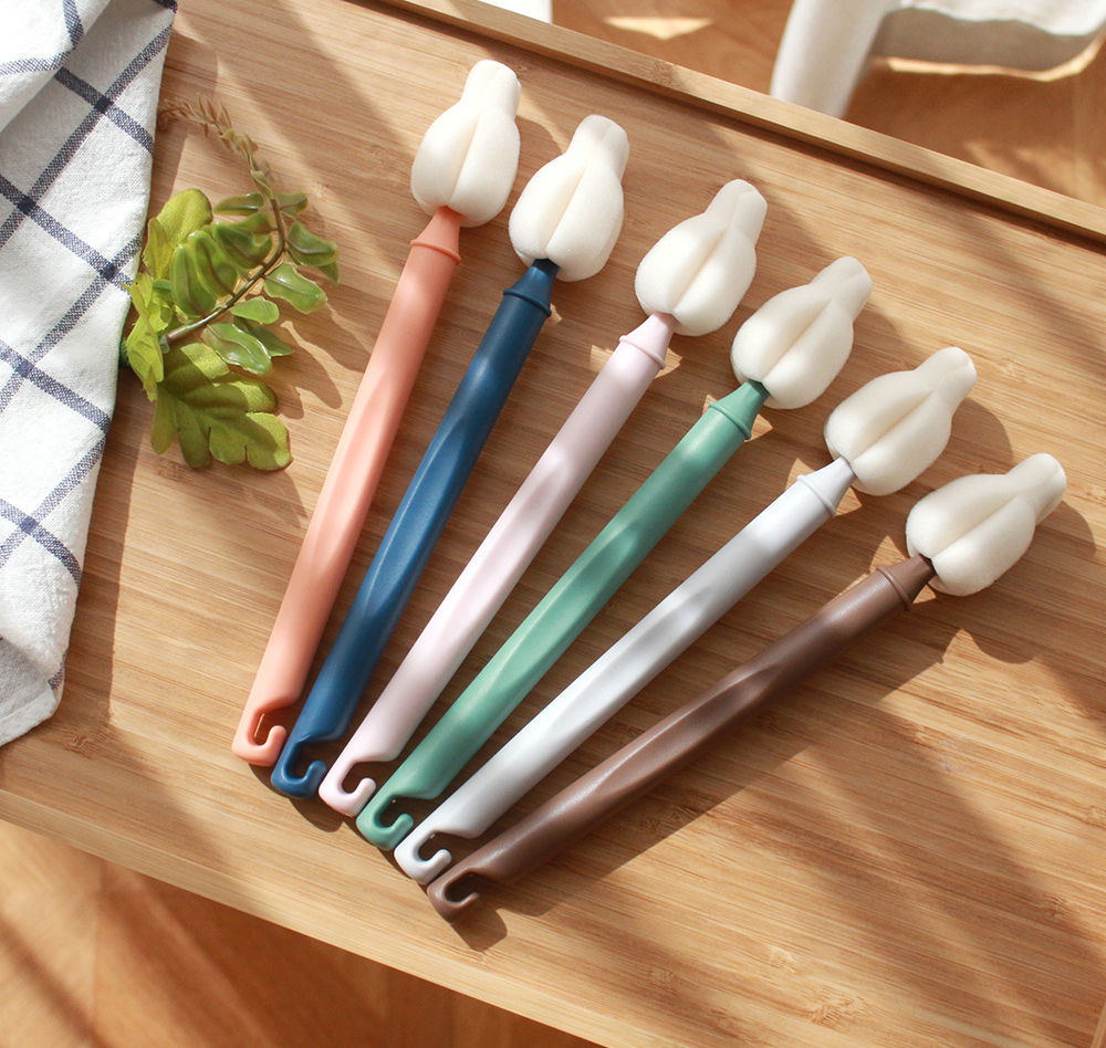 Cọ rửa bình sữa/núm ti loại dài có nắp hibee mongri - màu sunshine