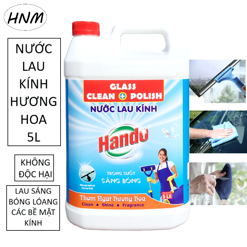 [HCM]Nước lau kính siêu sạch an toàn Hando 5L HNM112
