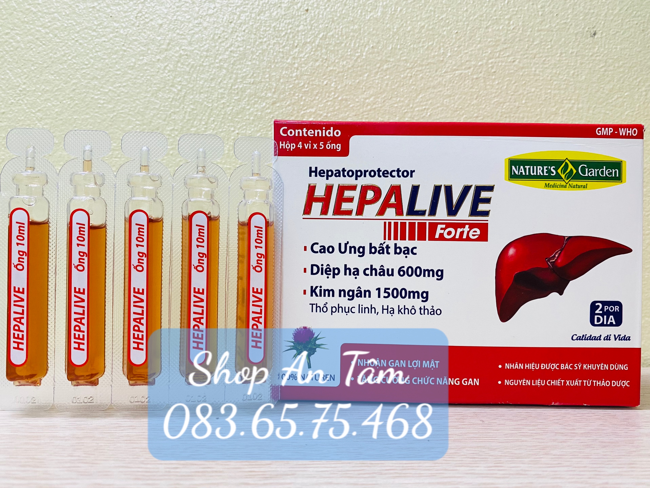 HEPALIVE FORTE - Thực phẩm bảo vệ sức khỏe giúp nhuận gan, lợi mật, tăng cường chức năng gan ( 20 ống/ hộp)