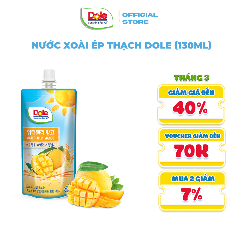 [MUA 2 GIẢM 9%][VOUCHER 50K ĐƠN 209K]Nước Xoài Ép Thạch Dole (130ml)