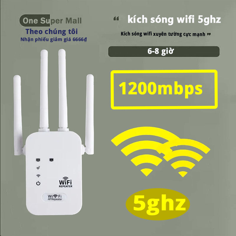Kích sóng wifi xuyên tường cực mạnh,Kích Sóng Wifi 4 Râu Ăng Ten Phát Xuyên Tường Chuẩn N Tốc Độ 300mbps/1200mbps Màu Trắng Bộ Kích Sóng,kích sóng wifi 5