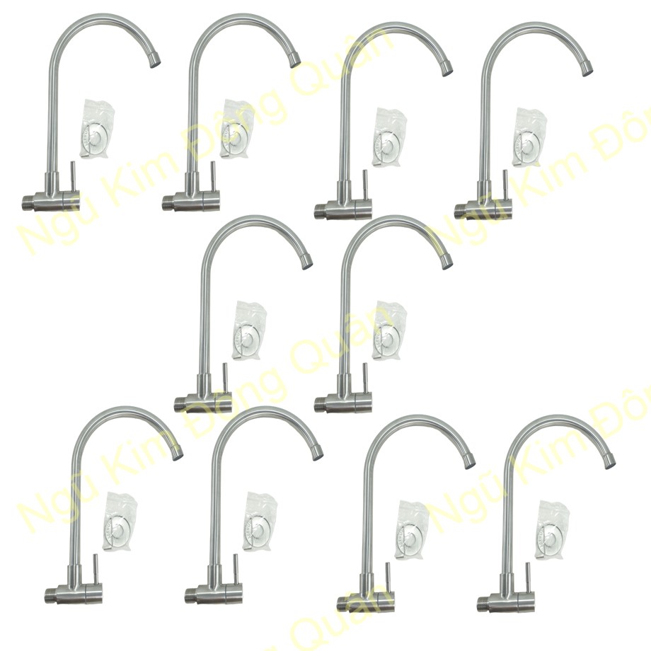 COMBO 10 Vòi Rửa Chén Lạnh Inox SUS 304 Âm Tường - Vòi Rửa Bát - Vòi Bếp,Vòi Rửa Chén Bát Lạnh Inox 304 ÂM TƯỜNG quay 360 độ dùng cho 2 hộc chậu,Vòi rửa chén lạnh âm tường, cần Cứng. Kèm chìa mở khóa ốc