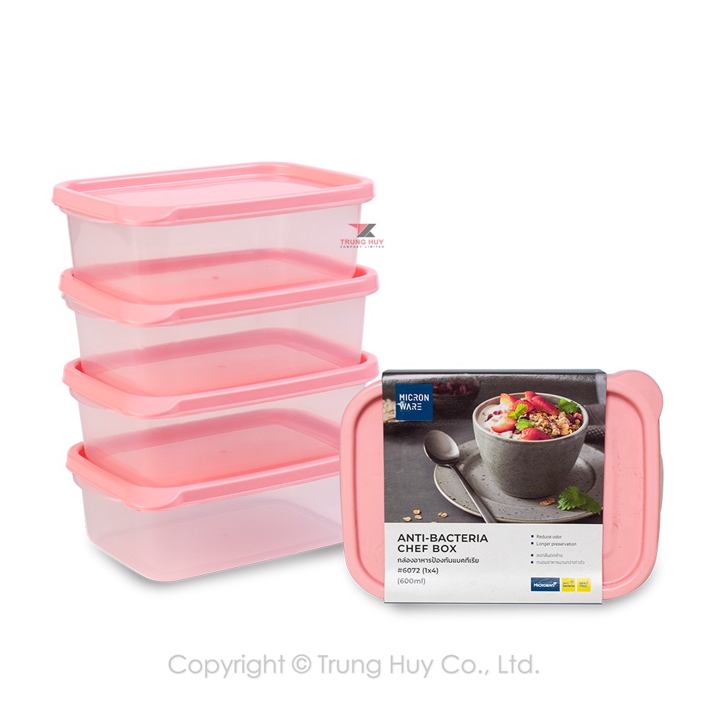 Bộ hộp nhựa 600ml 4 món - 6072/4 - Micron Ware