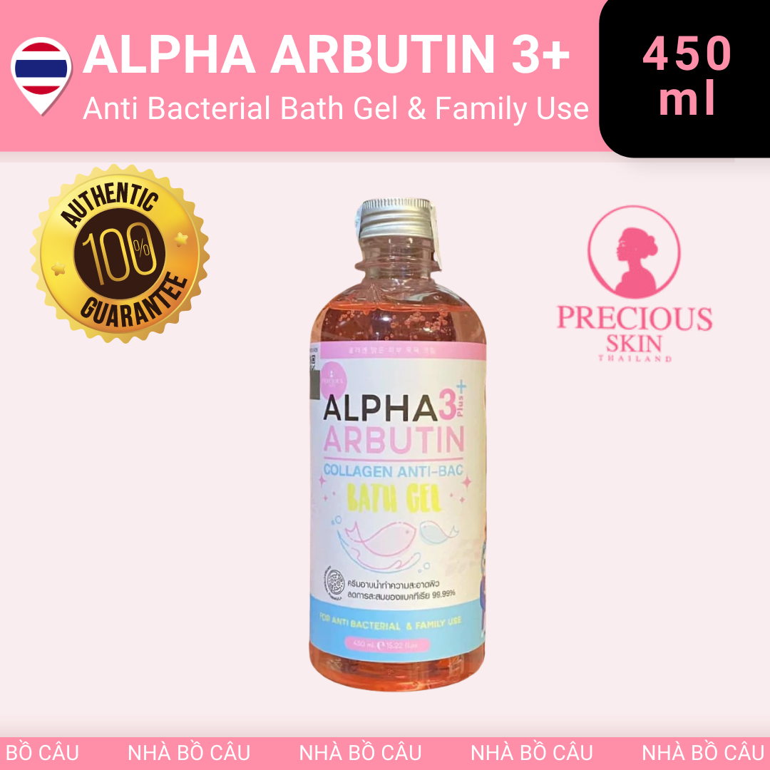 Gel tắm alpha arbutin 3 plus collagen anti-bac bath gel 450ml thái lan nhập khẩu chính hãng