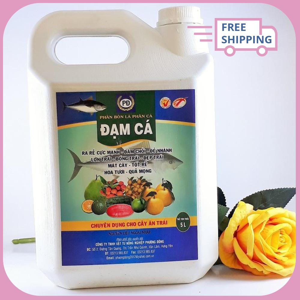 Phân Bón Lá ĐẠM CÁ 5 Lít Giúp Cây Ra Rễ Cực Mạnh, Đâm Chồi, Đẻ Nhánh, Lớn Trái, Bóng Trái, Đẹp Trái