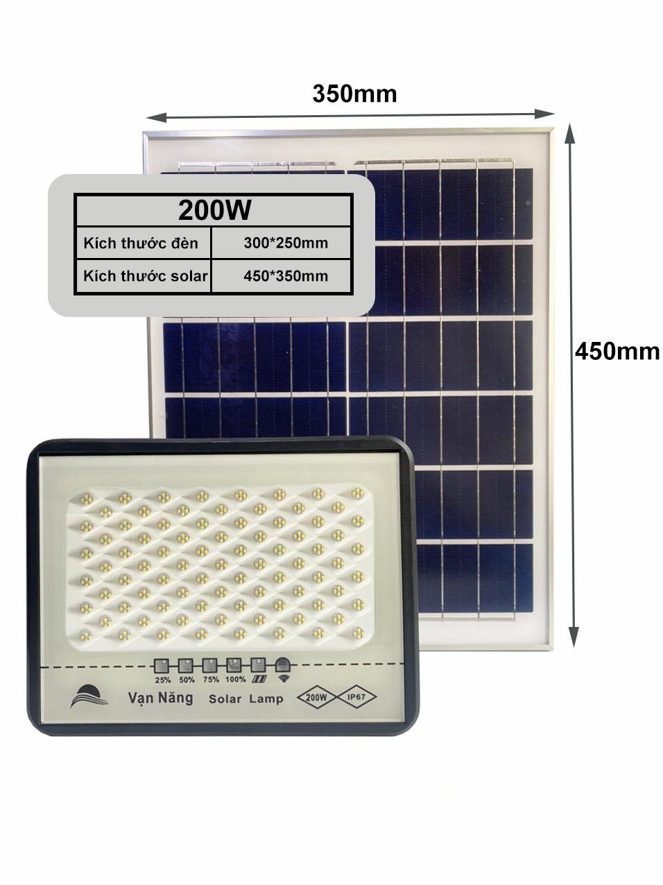 Freeshipmax đèn năng lượng mặt trời đèn pha năng lượng mặt trời 200w đèn pha sao 200w
