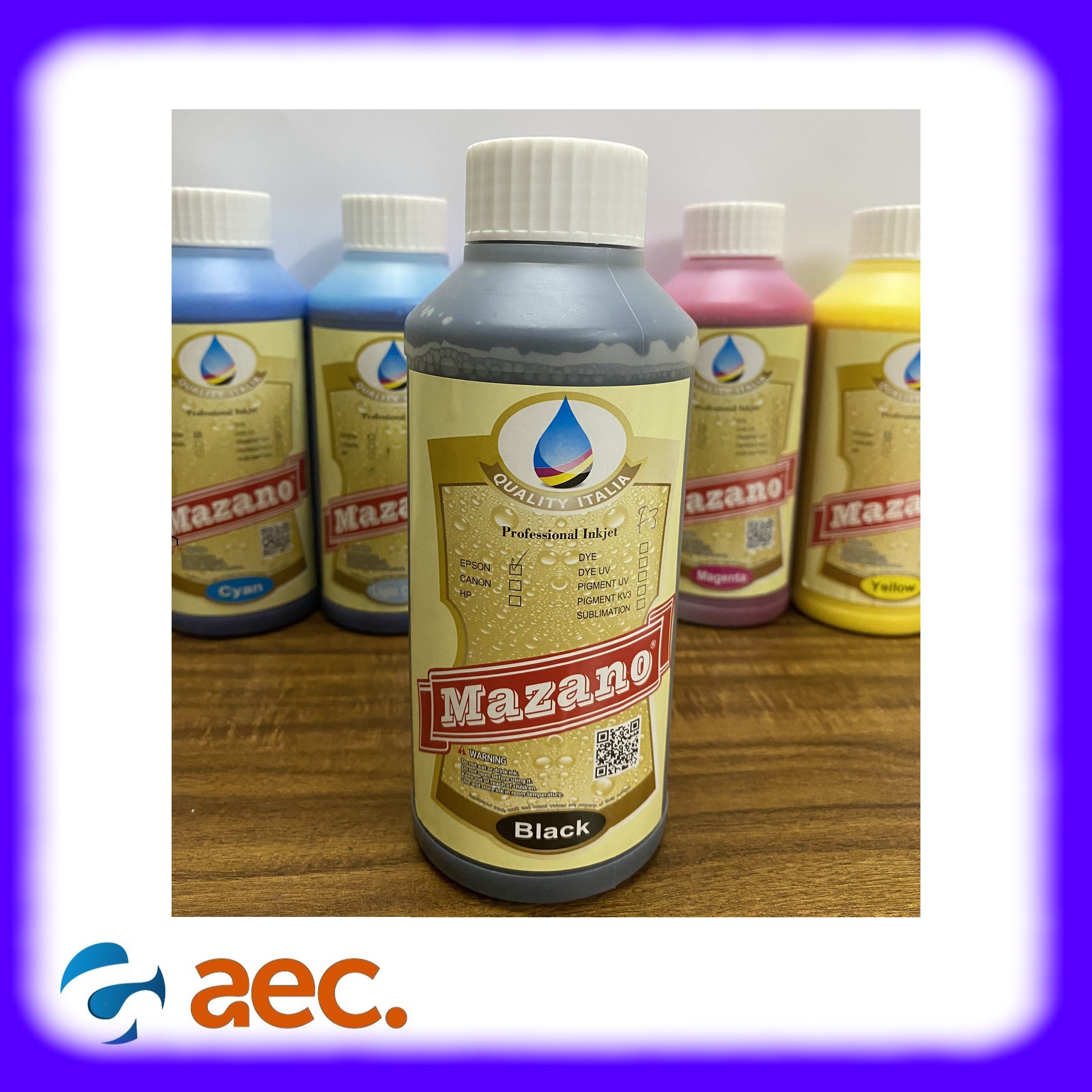 Mực dầu pigment uv chất lượng cao, chống nước, chống bay màu thương hiệu mazano chai 1 lít màu bk dùng cho các máy in phun epson l110 / l120 / l220 / l300 / l310 / l360 / l365 / l385 / l405 / l455 / l565 / l655 / l805 / l1300 / l1800