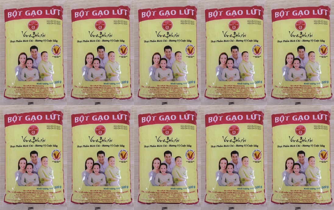 (SET 10 gói x 500g) BỘT GẠO LỨT NGUYÊN CHẤT BÍCH CHI Original Unpolished Rice