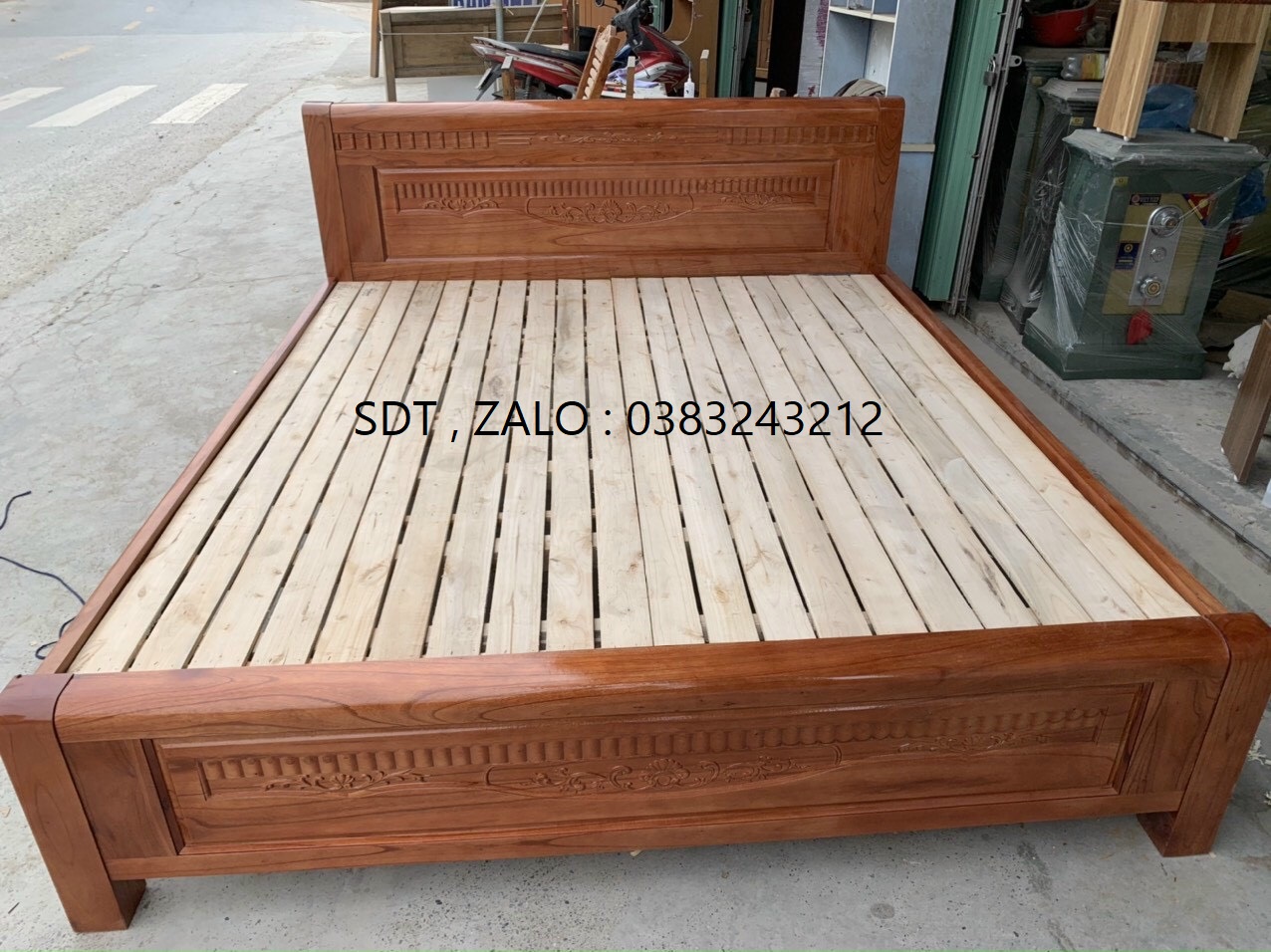 giường gỗ xoan đào 1m8 giường ngủ gỗ phòng ngủ phòng khách