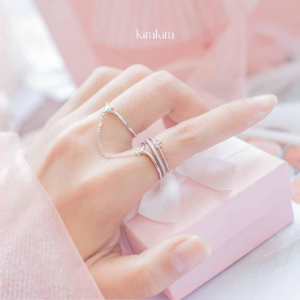 Nhẫn kiểu dây xích thời trang CHAIN đeo 2 kiểu