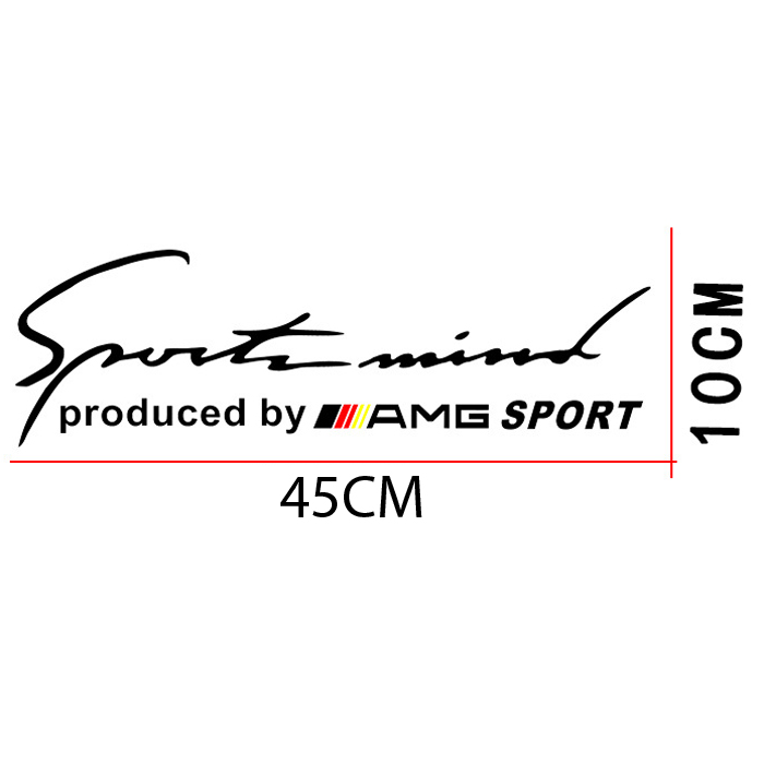 Tem dán Sport AMG trang trí cho capo xe ô tô Mercedes (Đen)