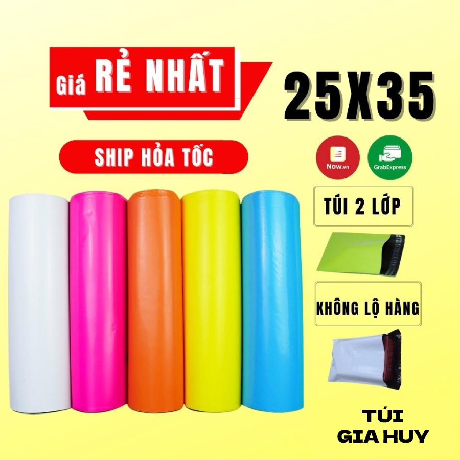 Túi gói hàng niêm phong tự dính Size 25x35 Cuộn 100 Túi Có Keo Dán Bảo Mật MG1