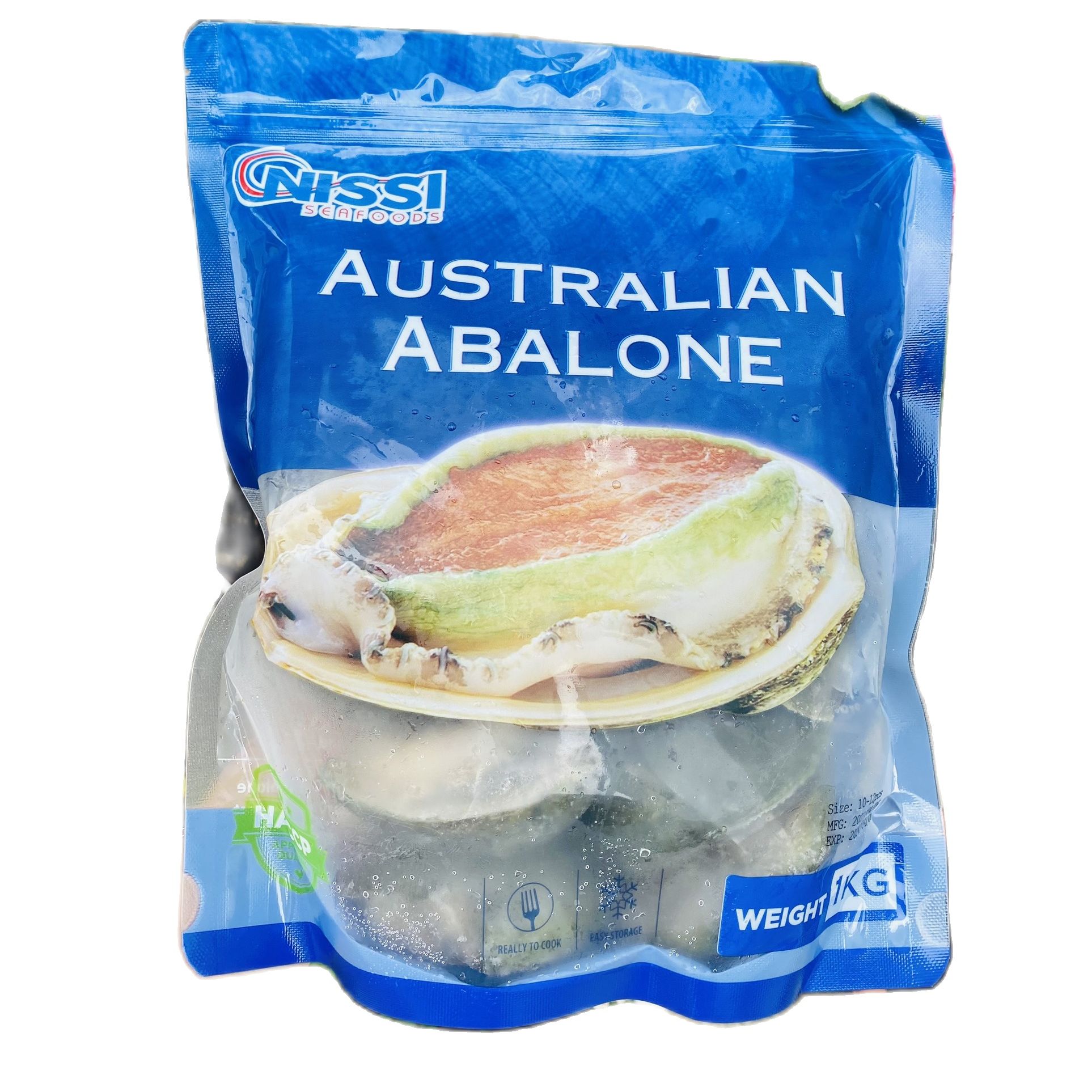 [GIAO NHANH 2H HCM] Giá Sỉ 1KG Bào ngư Úc viền xanh đông lạnh size 10-12 con/kg Australian Abalone