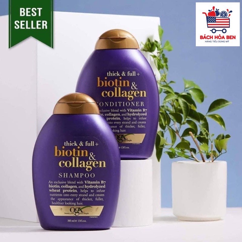 Dầu gội - xả biotin & collagen thick & full 385ml bản mỹ