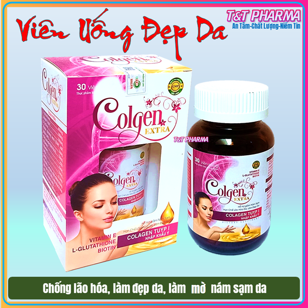 Viên Uống Chăm Sóc Làm Đẹp Da Colgen Extra - Colagen Tuyp I Nhập Khẩu Ý (Hộp 30 viên)