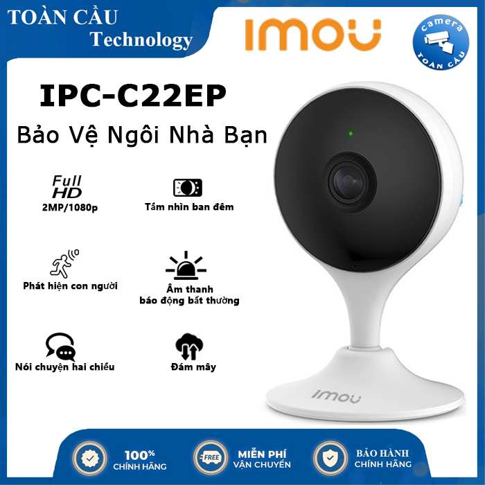 [100% CHÍNH HÃNG] Camera IP WIFI IMOU IPC-C22EP ( 2.0MP ) -Camera giám sát an ninh không dây -  Camera Toàn Cầu