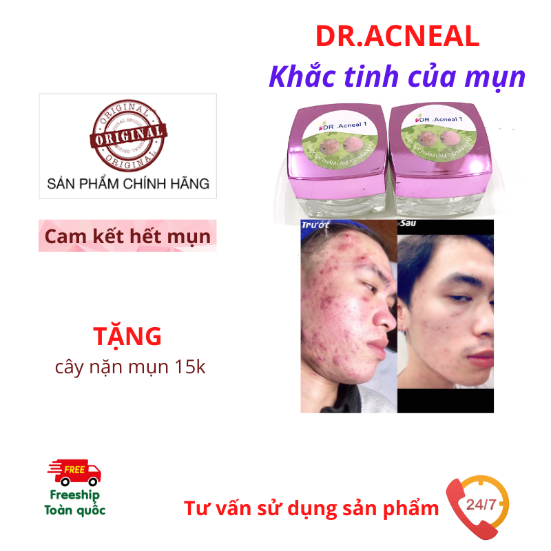 ƯU ĐÃI SỐC 3 NGÀY Kem mụn dr.acneal 15g Hết mụn, mờ thâm, ngăn mụn tái phát +TẶNG CÂY NẶN MỤN 15K