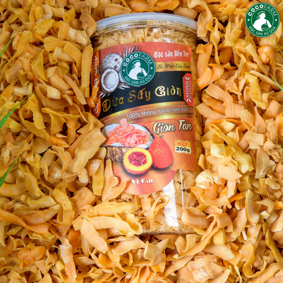Dừa Sấy Giòn cao cấp Cocofarm 3 vị Trái cây miệt vườn
