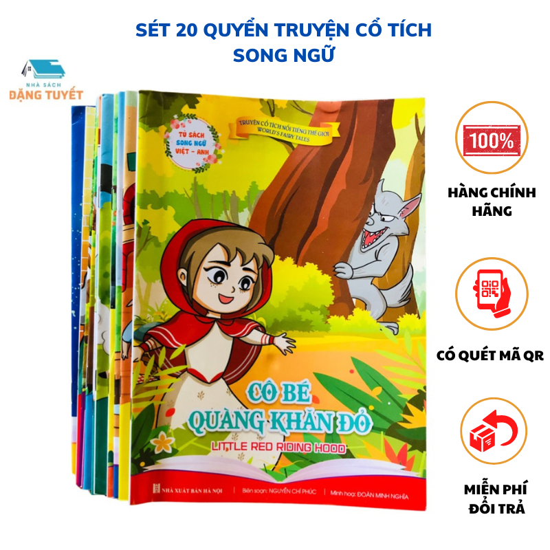 Truyện cổ tích việt nam  cho bé song ngữ việt - anh  có quét mã qr bằng điện thoại nghe kể truyện