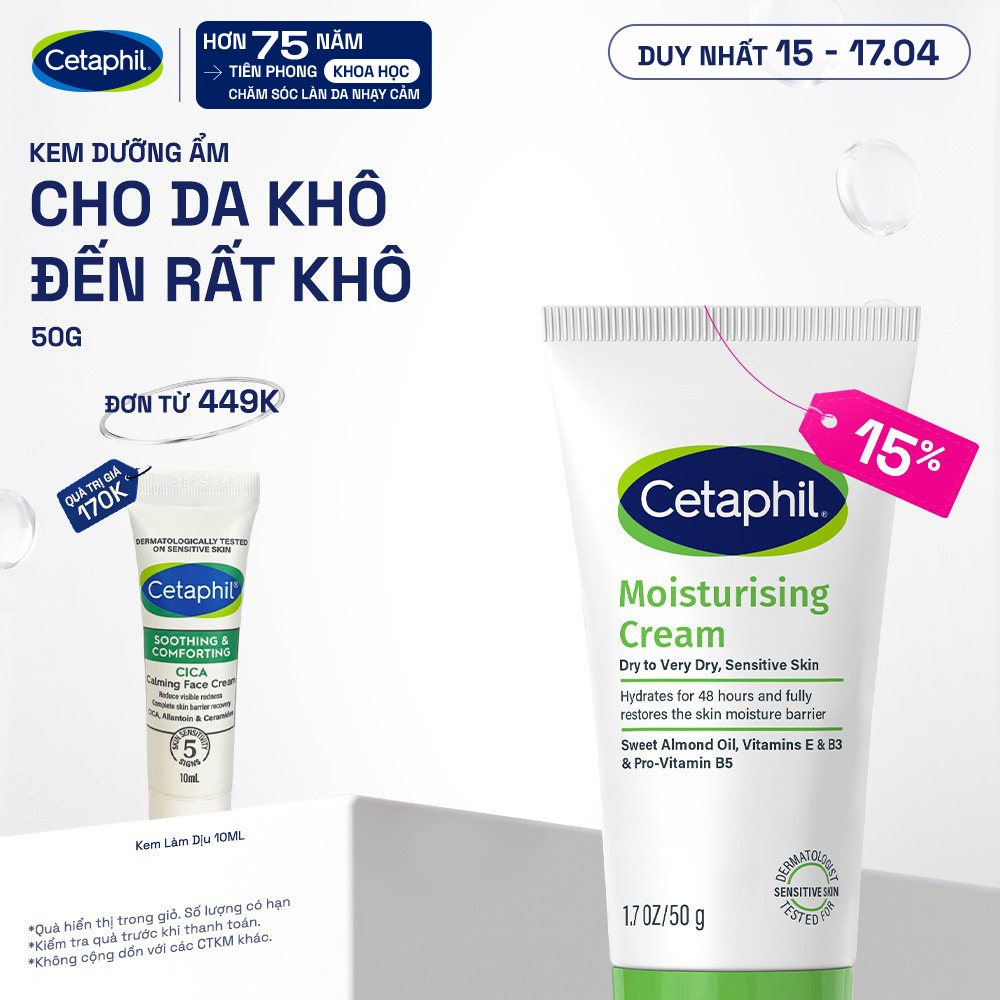 [LIVE] Kem dưỡng ẩm cho da nhạy cảm Cetaphil Moisturizing Cream 50g