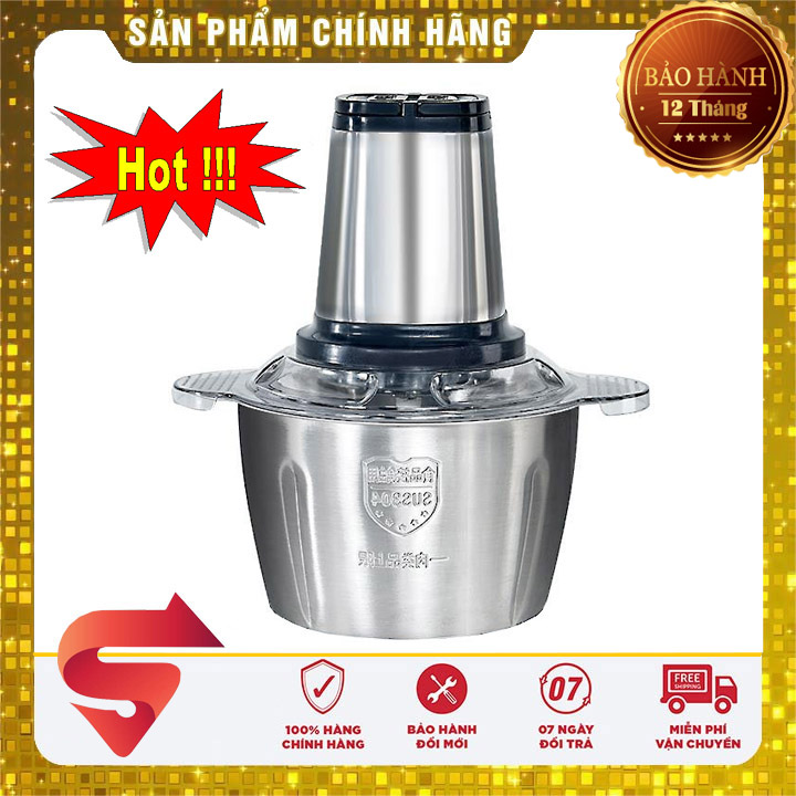 Máy xay thực phẩm, máy xay thịt, máy xay đa năng Yoice 2L - chất liệu cối Inox 304 chống rỉ, chịu nhiệt tốt, có thể xay được tỏi ớt, làm giò chả [ 1 ĐỔI 1 TRONG 7 NGÀY KHÔNG MẤT PHÍ - BẢO HÀNH 1 NĂM ]
