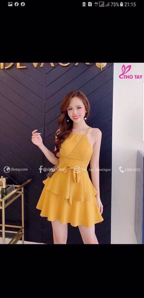 Đầm Nữ ( Váy Nữ ) Hai Dây Voan Lụa Đáng Yêu Thời Trang Bambo